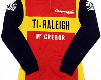 70's vintage TI RALEIGH CAMPAGNOLO  cycle jersey made in france