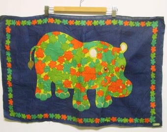 60's vintage Dead stock  Hippo Tea towel Irish linen