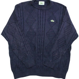 Suéter Lacoste vintage dos anos 80, estilo marinho, feito na França
