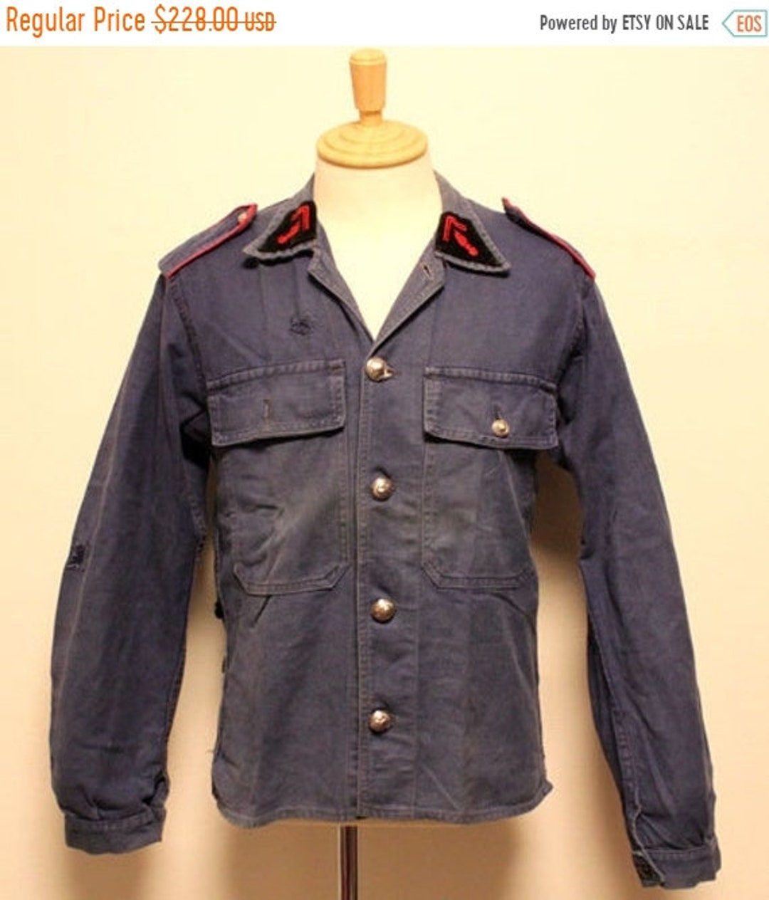 50's Vintage Indigo French Fireman Jacket Made in France - Etsy Canada