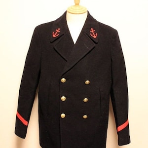 70&#39;s French  Marine  pea coat made in france