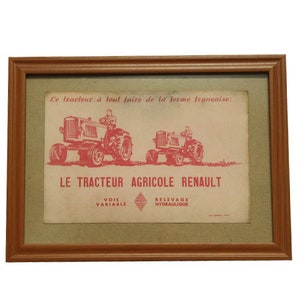 Miniposter Renault Buvard vintage des années 50 fabriqué en France