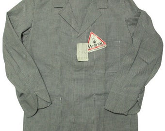 80's Deadstock Au molinel french houndstooth chef jacket made in france