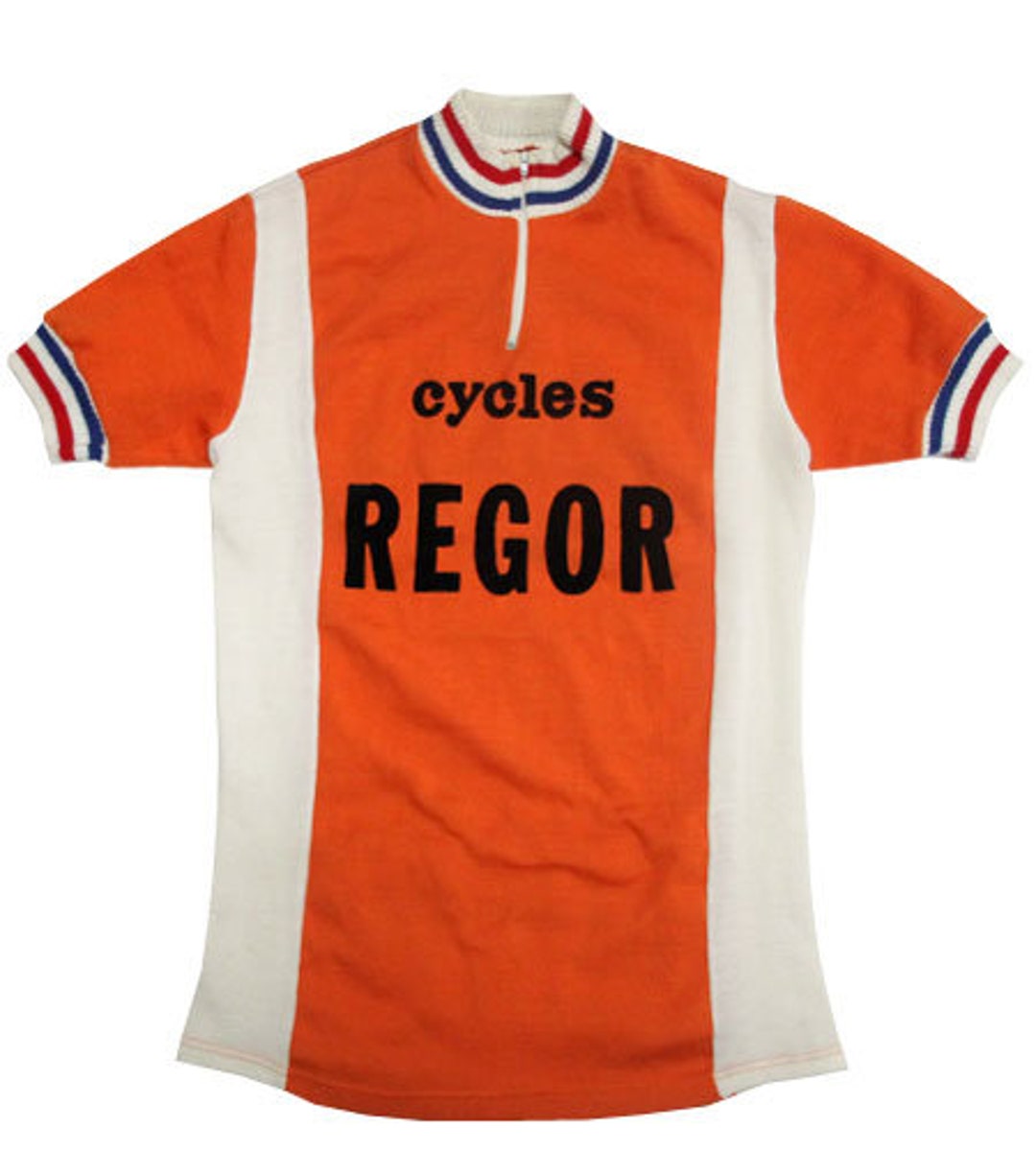 Maillot Cycliste Vintage MOTOCONFORT HUTCHINSON, Orange, Taille M, Manches Courtes, Acrylique