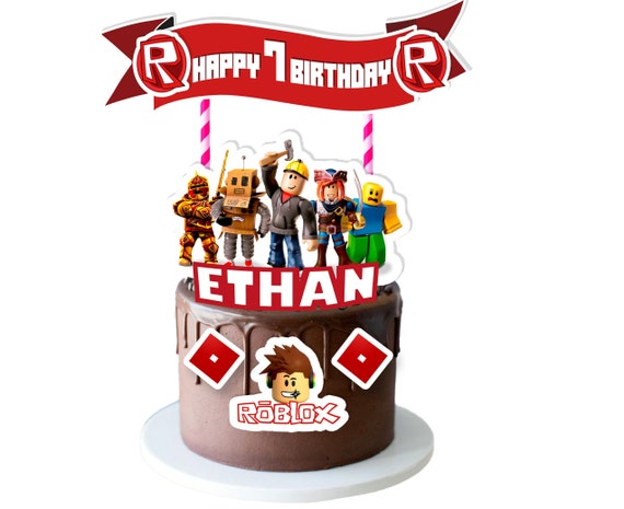 Roblox Happy Birthday Cake Topper Printables