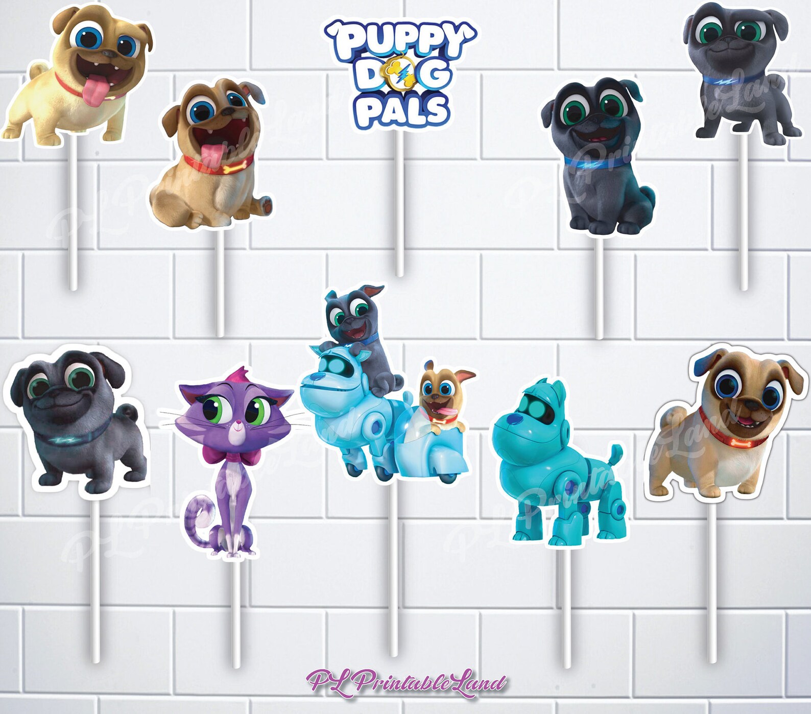 PUPPY DOG PALS Cupcake Toppers Printable Birthday Party | Etsy