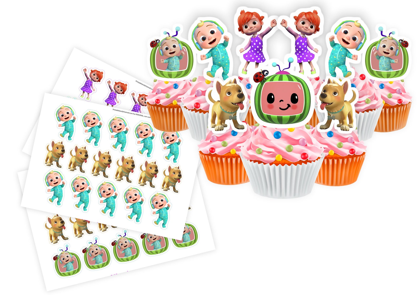 COCOMELON Inspired Print Your Own Cupcake Topper Cocomelon | Etsy België