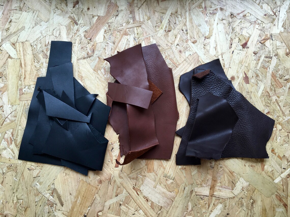 Dark Brown Cowhide Leather Offcuts Scrap Fabric Genuine Etsy