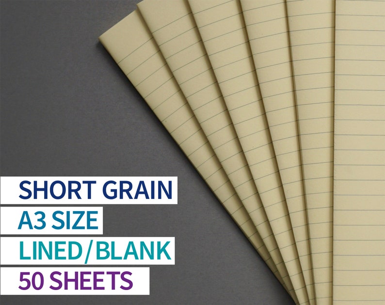 50 sheets A3 Bookbinding Paper Short Grain Blank or Etsy