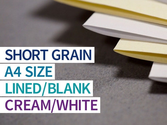 A4 Short Grain Bookbinding Paper, Blank or Horizontal Lined Paper, 250  Sheets 