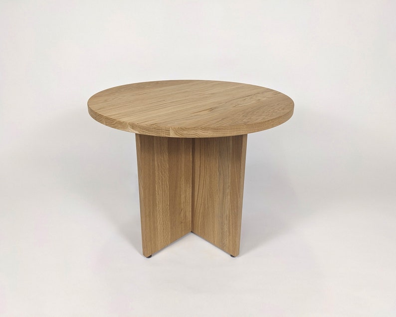 Solid Oak Coffee Table, Japandi Minimalistic, Small Round Side Table - Etsy