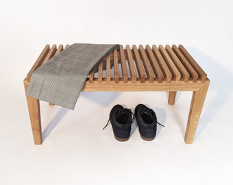 Small solid wood bench