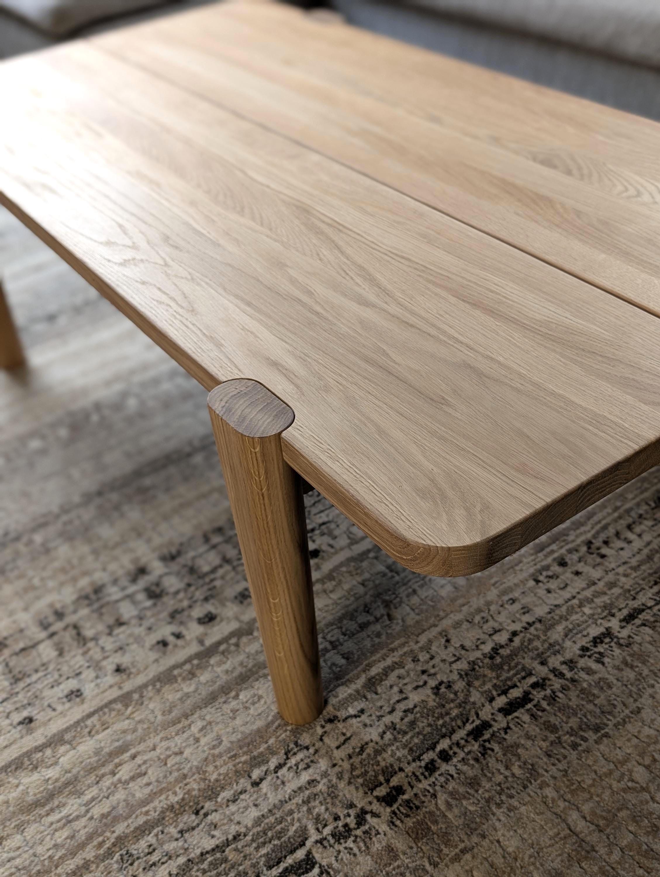 Modern, Minimalism, Elegant Solid Oak Wood Coffee Table, Round Corners ...