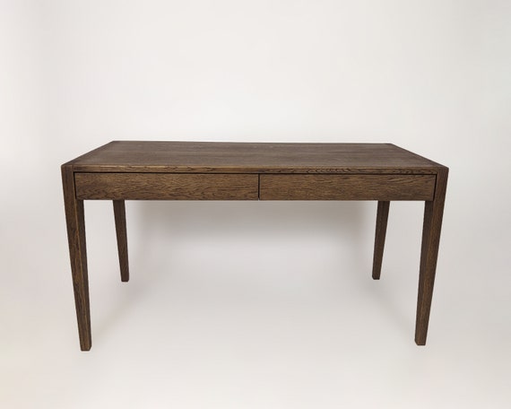 Dark oak desk with drawers deals