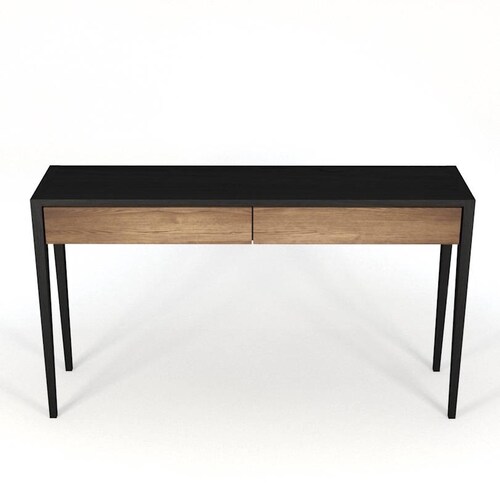 Black Console Table Computer Desk Tall Boy Charging Etsy