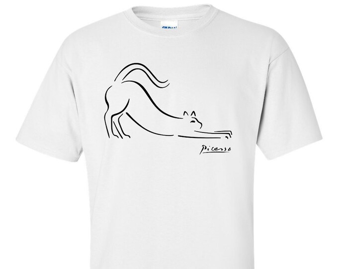 Cat Line Drawing by Pablo Picasso Fine Art T-Shirt