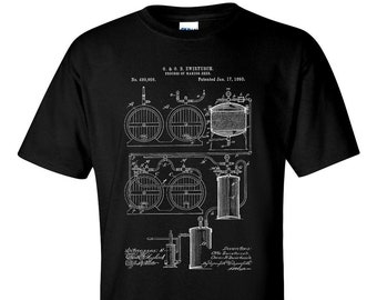 Beer Brewing T-Shirt, 1893 Patent, Craft Beer, Home Brew Shirt