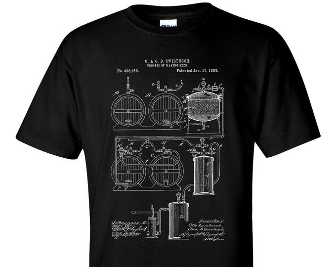 Beer Brewing 1893 Patent  Craft Beer Gift T-Shirt