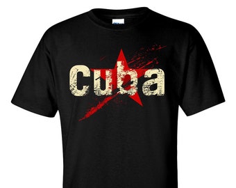 Cuba T-Shirt, Red Star Distressed Logo, Che Guevara, FIdel Castro, Shirt