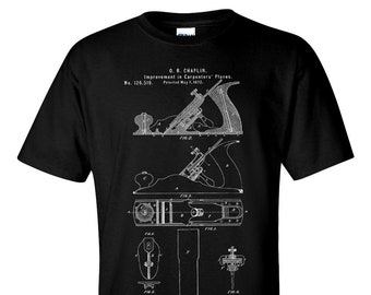 Carpenter's Hand Plane Patent T-Shirt: Vintage Blueprint Tee