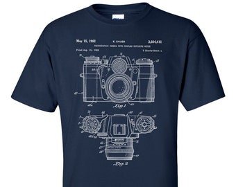 Camera Patent T-Shirt,  Blueprint, Photography Gift, Photographer Shirt
