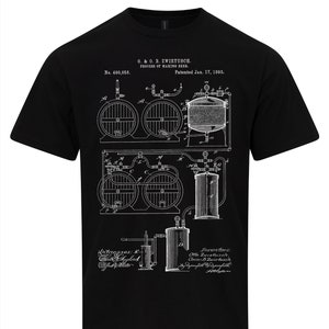 Craft Beer Brewing T-Shirt Classic Vintage Patent Print 1893 Craft Beer Brewing T-Shirt Classic Vintage Patent Print 1893