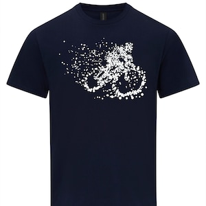 Mountain Bike T-Shirt, Particle Dot, Road Cyclist, MTB Gift, Cycling blue Shirt