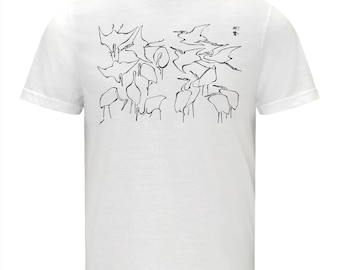 Hokusai Cranes T-Shirt: Japanese Ukiyo-e Art, Unisex Cotton Tee