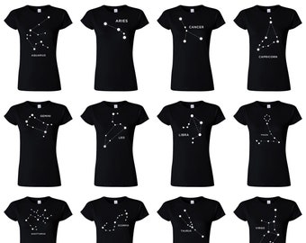 Zodiac Sign Star Constellation Astrology Horoscope Womens T-Shirt
