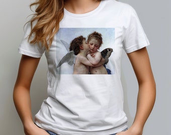 L'Amour et Psyché, enfants Kissing Cherub Angels Fine Art Women's T-Shirt