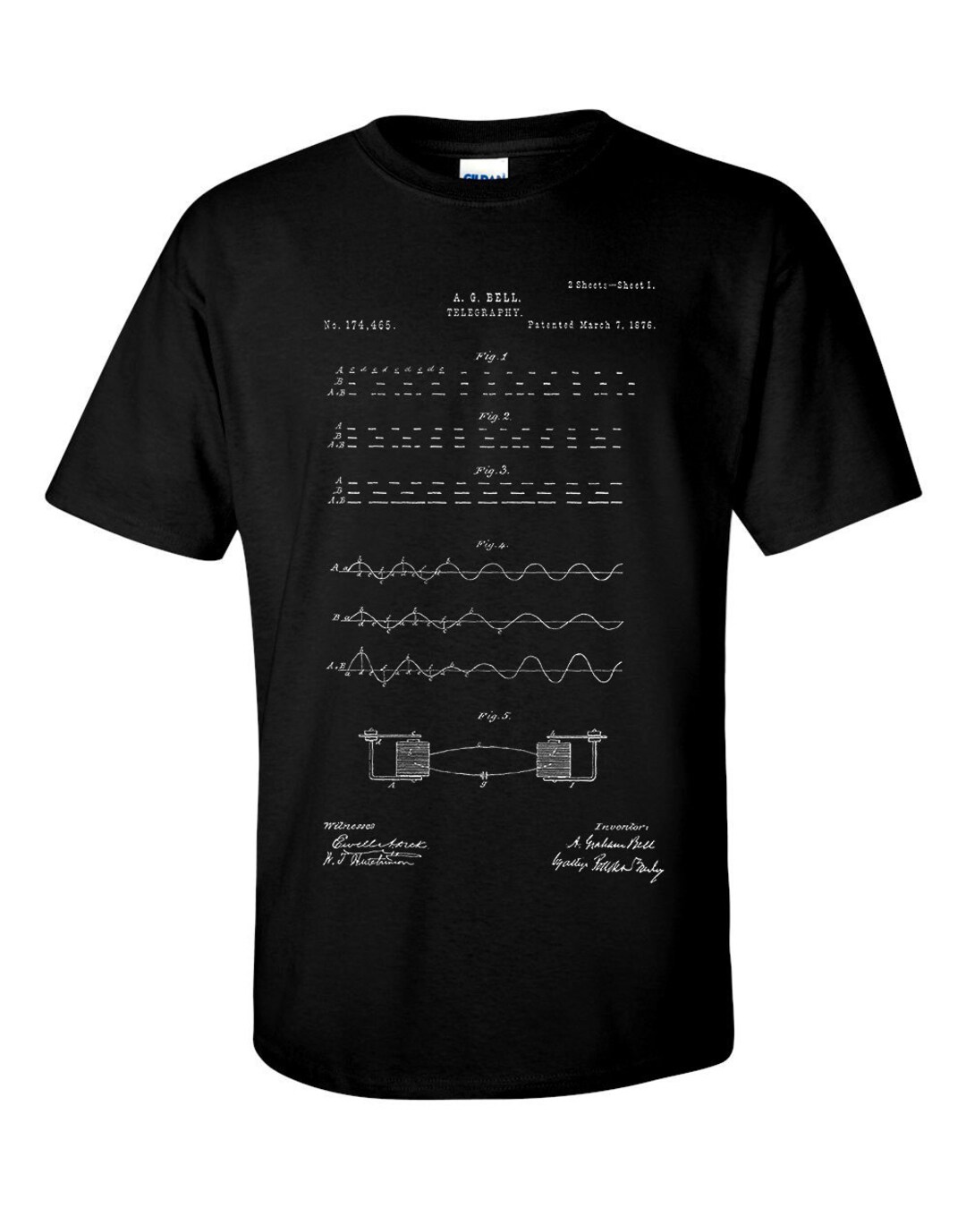 A G Bell Telegraphy Morse Code Patent Blueprint T-shirt - Etsy UK