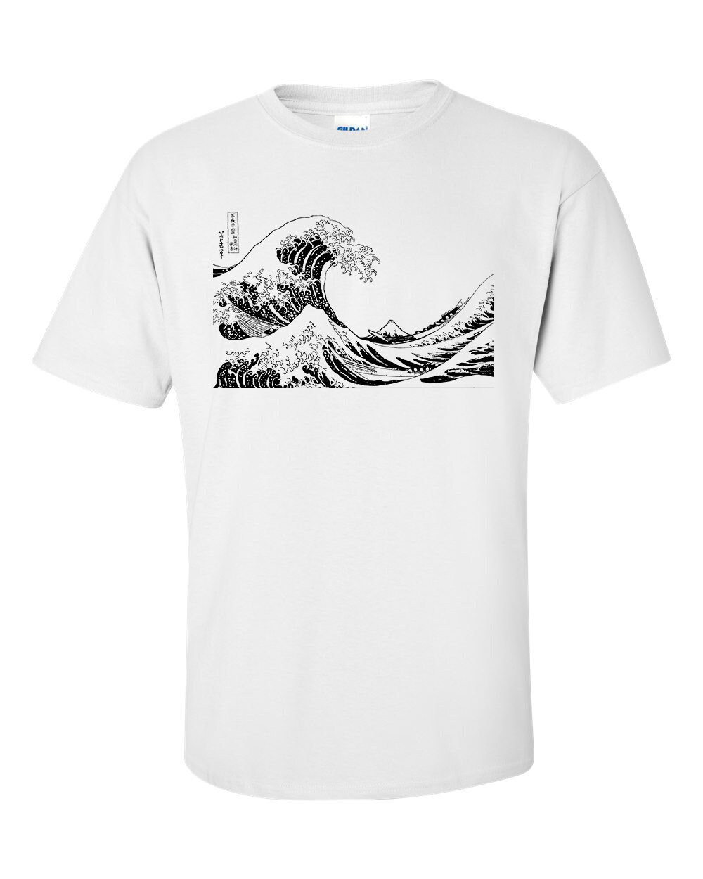 Image of Katsushika Hokusai The Great Wave Off Kanagawa Fine Art Mens Mono T-Shirt