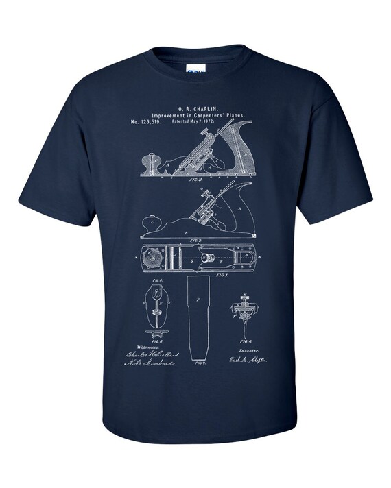 Vintage Hand Wood Plane Blueprint Shirt - Carpentry Tools Vintage Hand Wood Plane Blueprint Shirt - Carpentry Tools