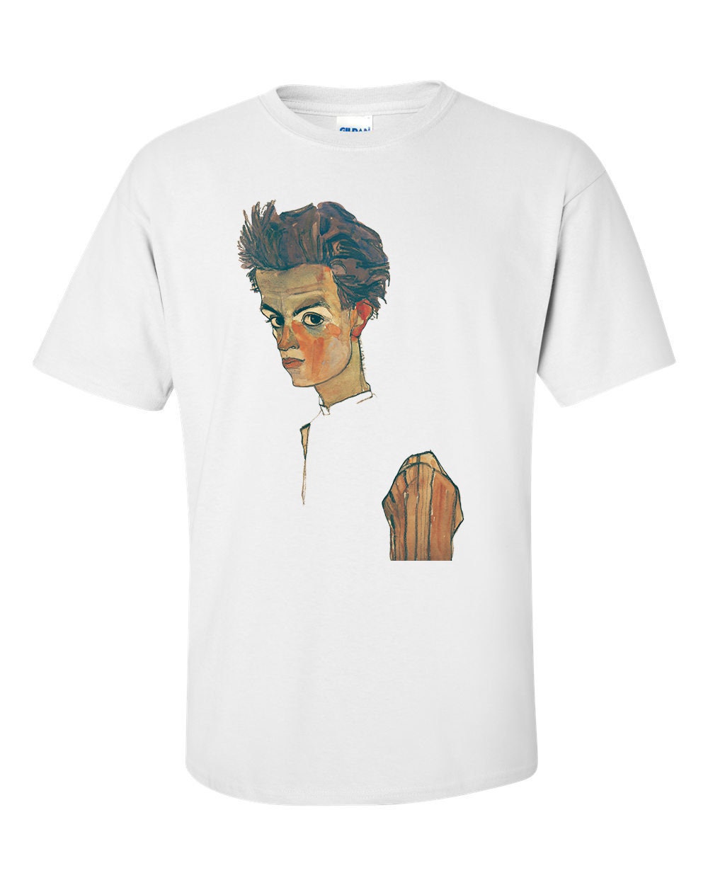 Image of Self Portrait By Egon Schiele Fine Art Mens T-Shirt