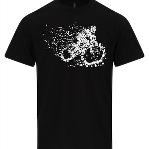 Mountain Bike T-Shirt, Particle Dot, Road Cyclist, MTB Gift,  Cycling black Shirt