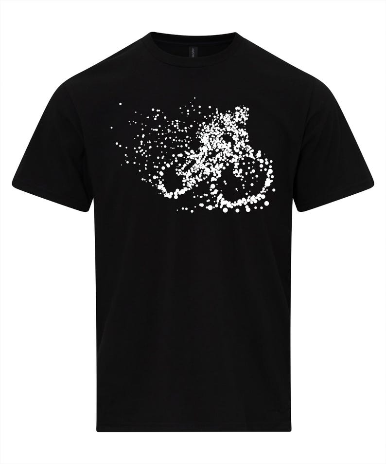 Mountain Bike T-Shirt, Particle Dot, Road Cyclist, MTB Gift,  Cycling black Shirt