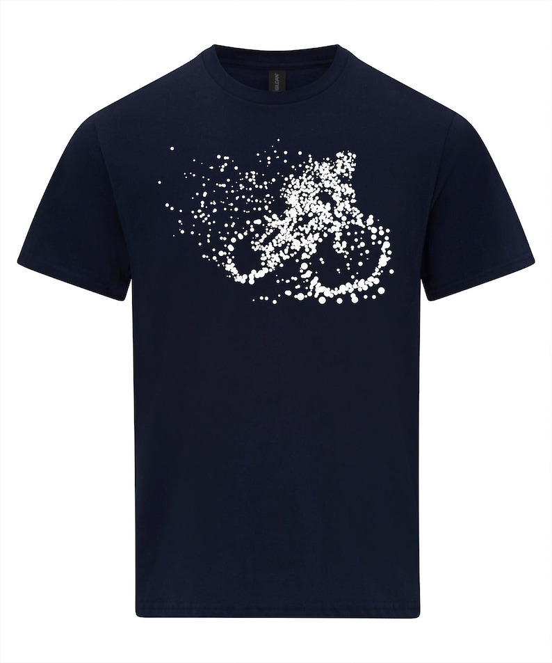 Mountain Bike T-Shirt, Particle Dot, Road Cyclist, MTB Gift, Cycling blue Shirt