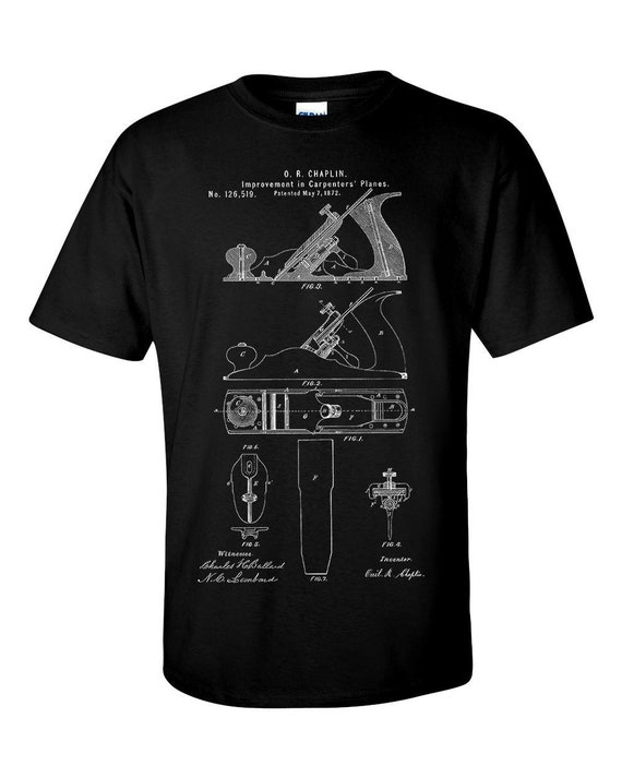 Vintage Hand Wood Plane Blueprint Shirt - Carpentry Tools Vintage Hand Wood Plane Blueprint Shirt - Carpentry Tools