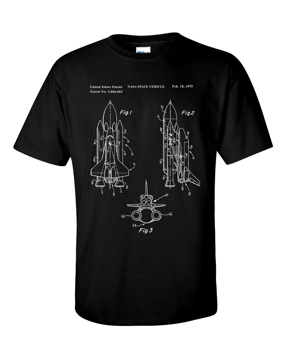 Image of Nasa Space Shuttle Patent Mens T-Shirt
