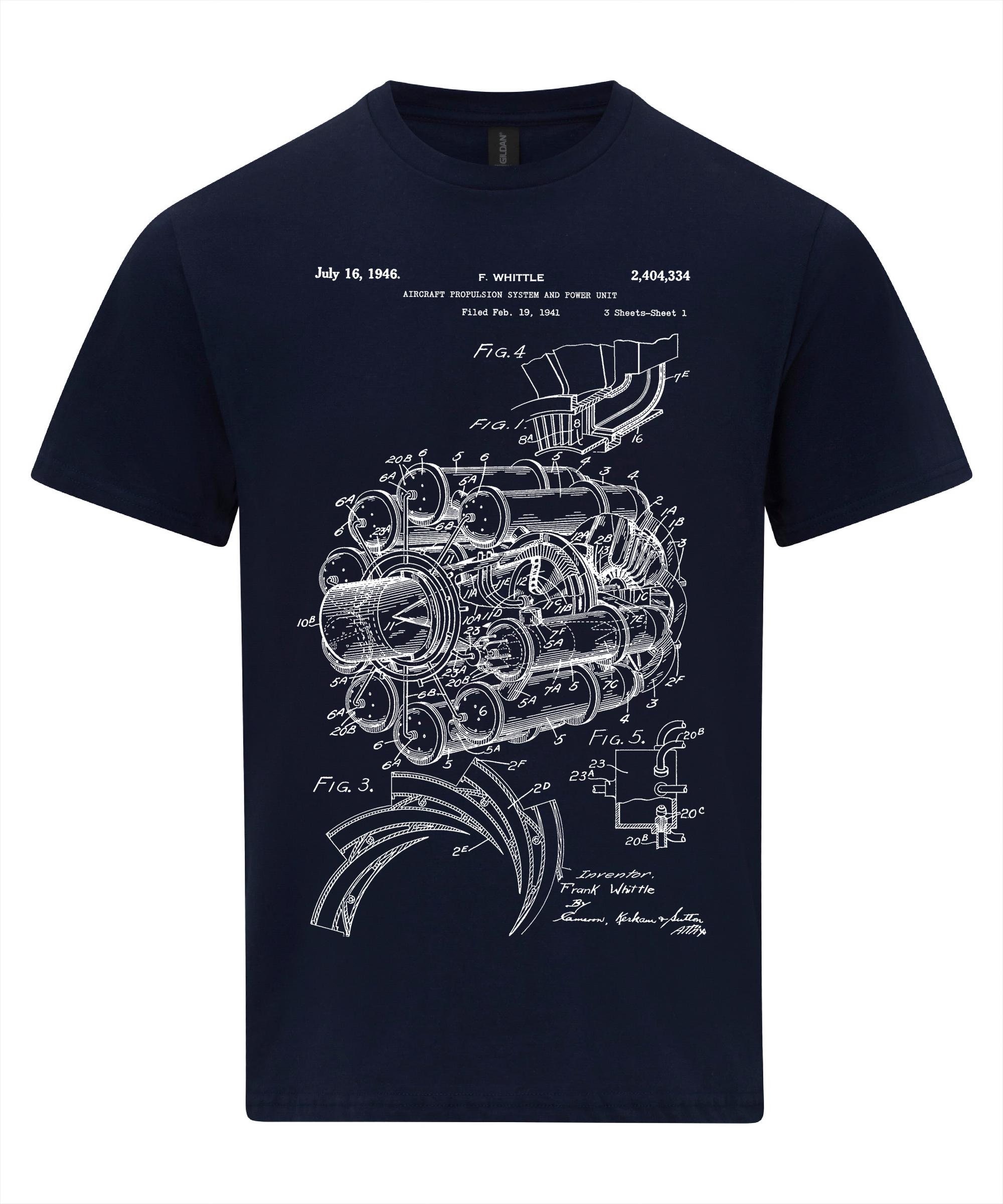 Jet Engine Patent T-shirt: Aviation Blueprint, Pilot Gift - Etsy