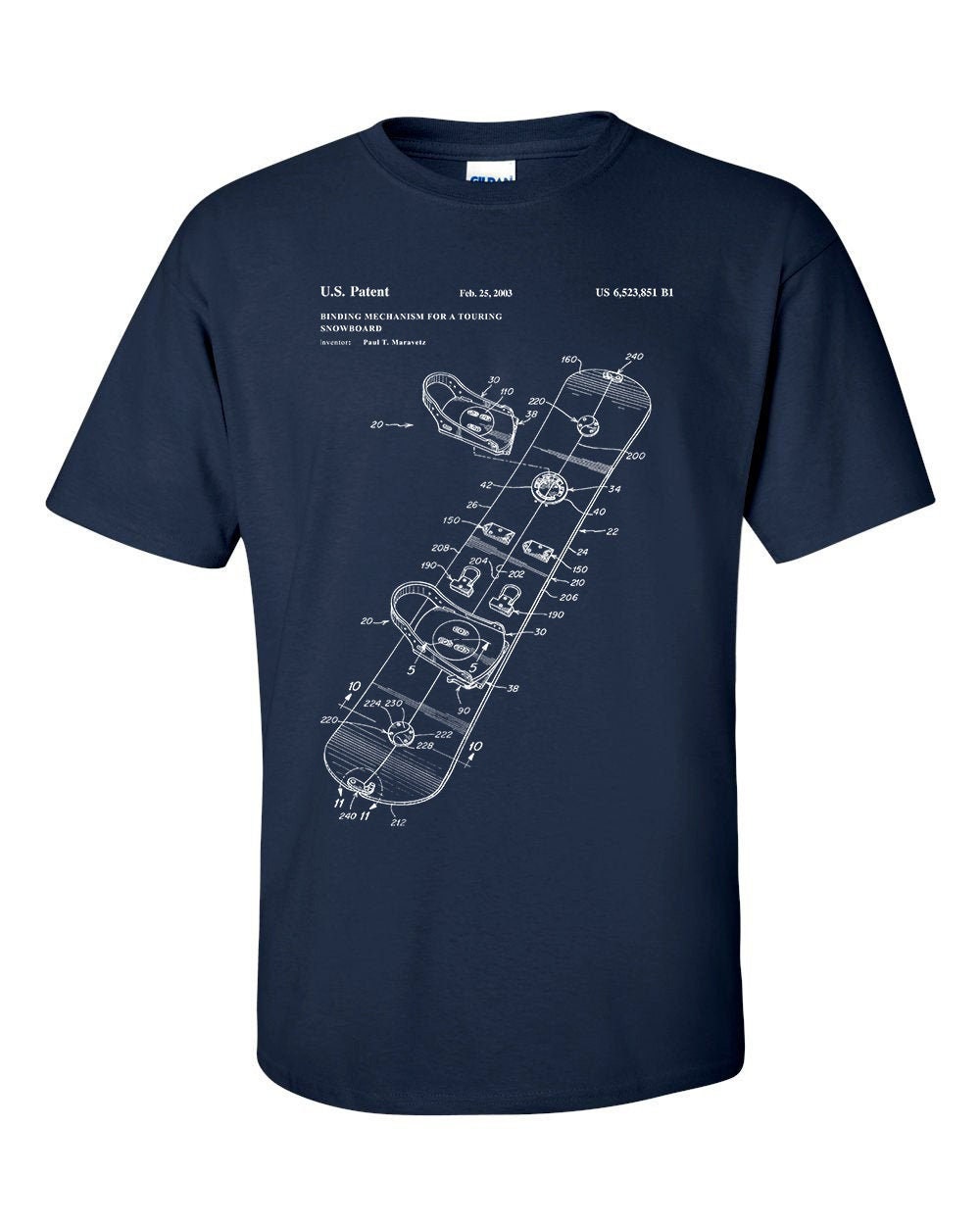 Image of Snowboard Binding Patent Mens T-Shirt