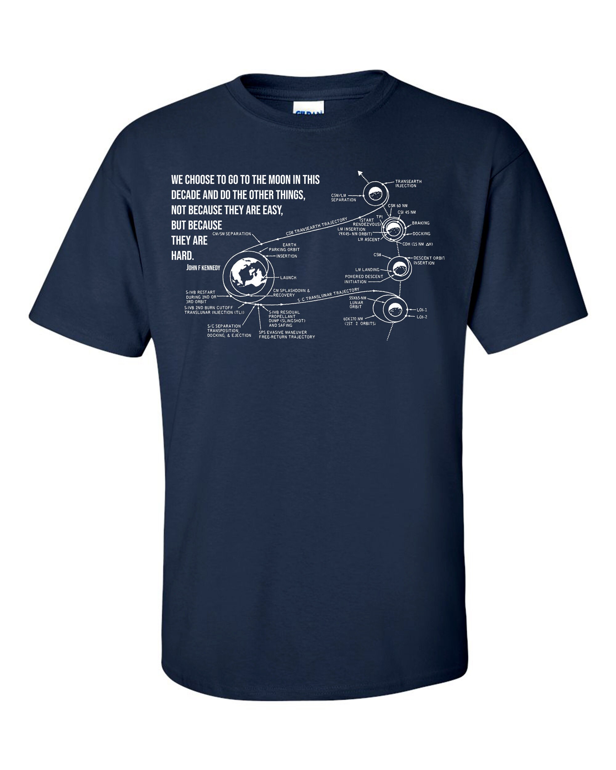 Image of John F Kennedy Moon Speech Nasa Apollo 11 Mission Plan T-Shirt