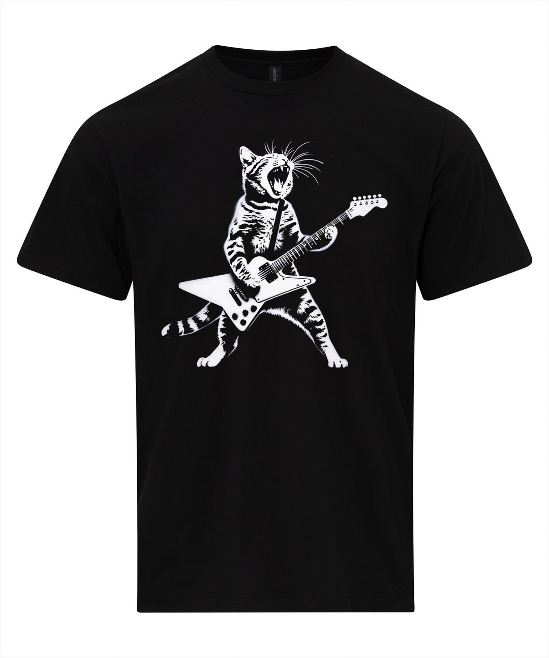 Rock Band Cat T-shirt – Electric Guitar Cat Shirt, Music Lover Gift ...