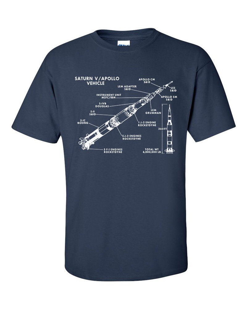 Image of Not Just Nerds Kids Saturn V Rocket Stages Apollo T-Shirt