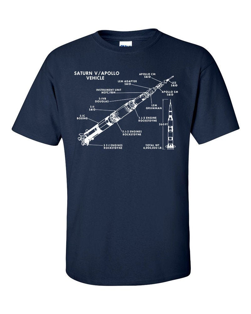 Not Just Nerds Saturn V Rocket Stages Apollo TShirt