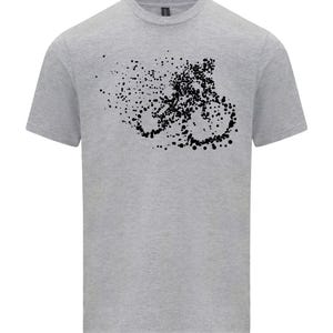Mountain Bike T-Shirt, Particle Dot, Road Cyclist, MTB Gift,  Cycling grey Shirt