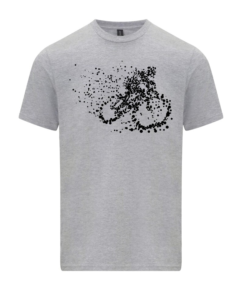 Mountain Bike T-Shirt, Particle Dot, Road Cyclist, MTB Gift,  Cycling grey Shirt