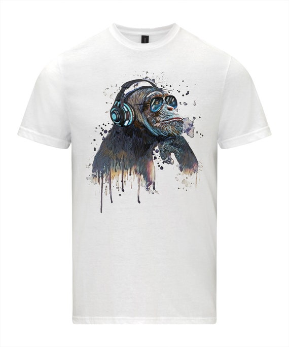 Chimpanzee T Shirt Monkey DJ Chimpanzee T-Shirt: Funky Monkey