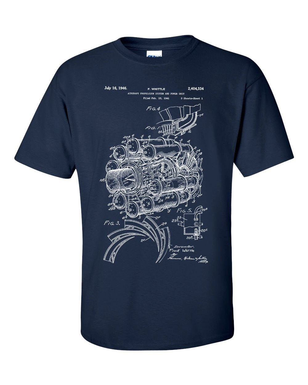 Image of Jet Engine Aircraft Propulsion Patent Mens T-Shirt