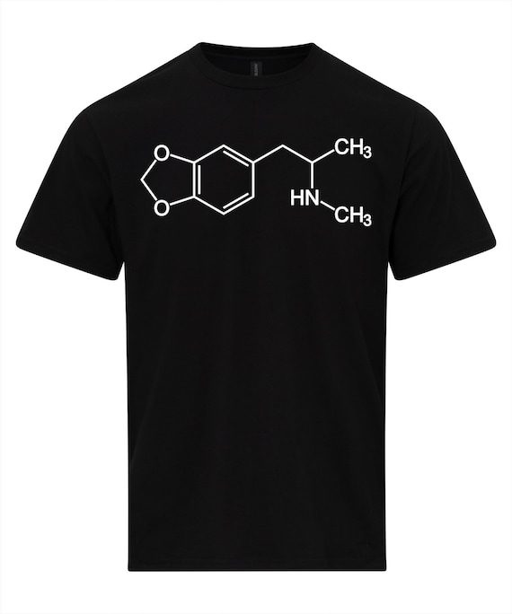 MDMA Molecule T-shirt , Methylenedioxymethamphetamine E Skeletal